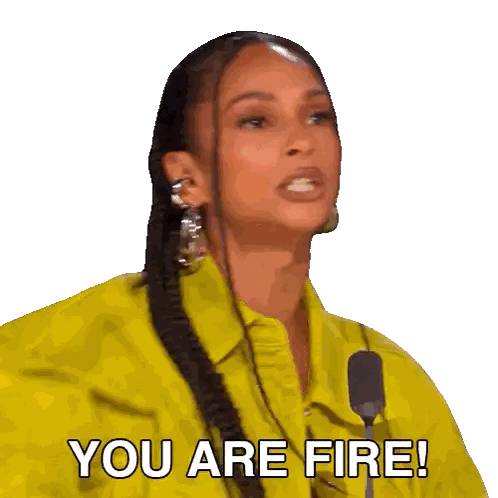 Woman In Yellow Shirt Says You Are Fire Sticker