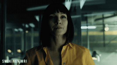 Woman In Yellow Shirt Smokingnimri GIF