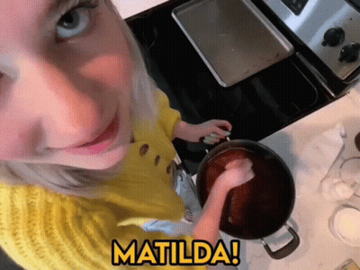 Woman In Yellow Sweater Stirring Pot Matilda GIF