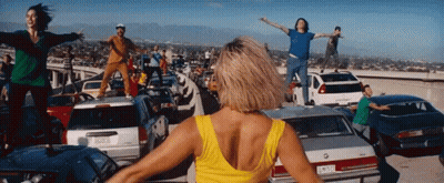 Woman In Yellow Tank Top Dancing GIF