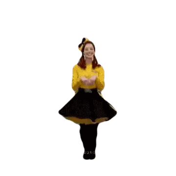 Woman In Yellow Top And Black Skirt Dancing Sticker