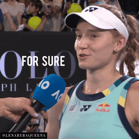 Woman In Yonex Hat Being Interviewed GIF