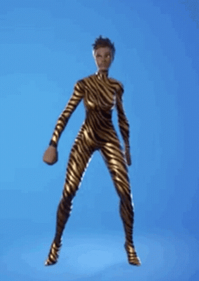Woman In Zebra Jumpsuit Dancing GIF