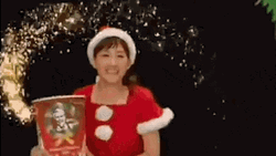 Woman Jumps From Giant Kfc GIF