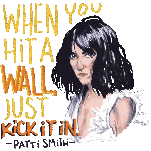 Woman Kicking Wall Patti Smith Sticker