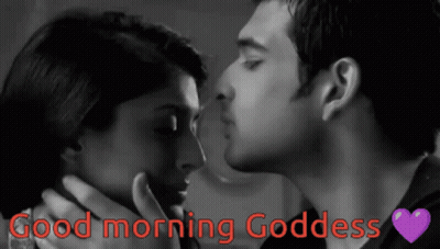 Woman Kissing Man Good Morning Baby GIF