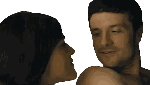 Woman Kissing Man On Cheek Sticker