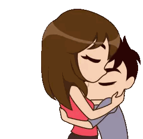 Woman Kissing Man On Forehead Sticker