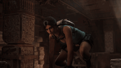 Woman Kneeling Before Pillar Saying Egypt GIF