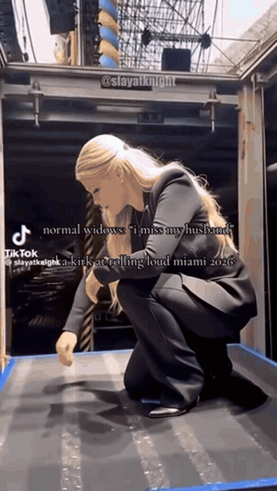 Woman Kneeling In Front Of Miss My Husband Sign GIF
