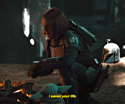 Woman Kneeling With Baby Says I Saved Your Life GIF