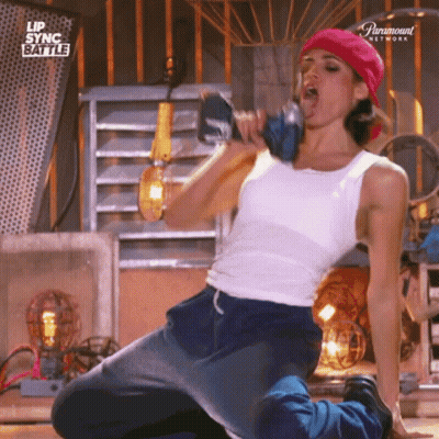 Woman Kneeling With Drill Lip Sync Battle GIF