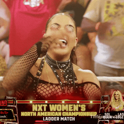 Woman Laughing At Next Women's Championship Ladder Match GIF