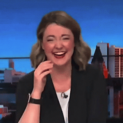 Woman Laughing Covering Mouth On Stage GIF