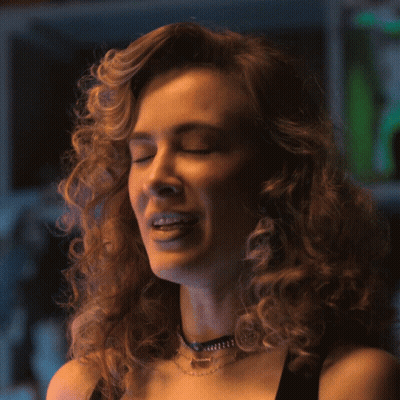 Woman Laughing Eyes Closed Mouth Open GIF