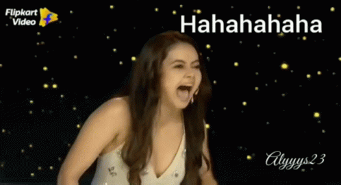 Woman Laughing In Front Of Flipkart Video Logo GIF