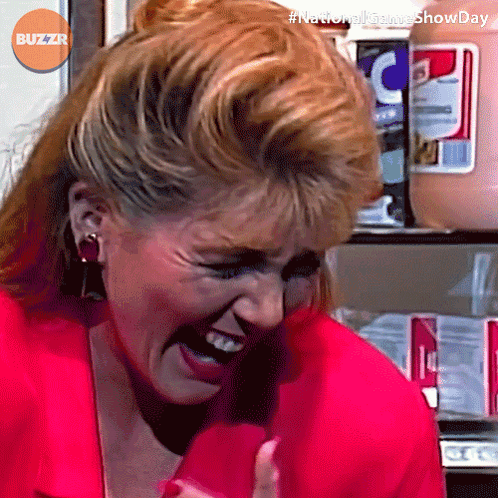 Woman Laughing In Front Of Fridge With Buzzr Logo GIF