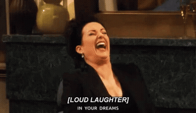 Woman Laughing Loudly While Sitting On Chair GIF