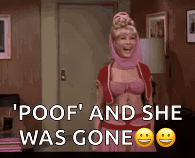 Woman Laughing Poof And She Was Gone GIF