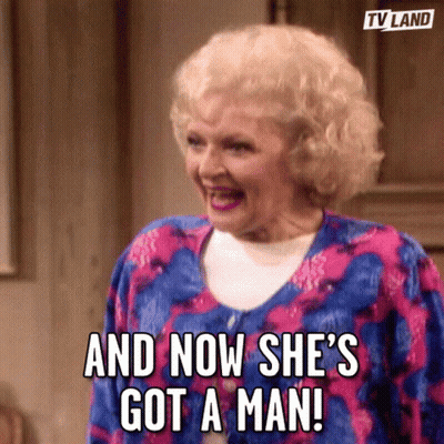 Woman Laughing Saying And Now She's Got A Man GIF