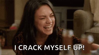 Woman Laughing Saying I Crack Myself Up GIF