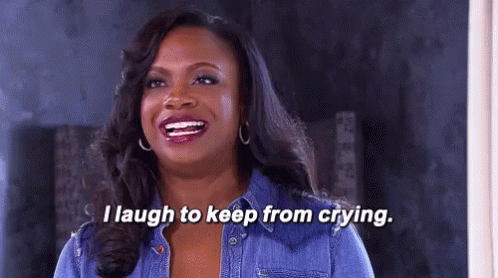 Woman Laughing Saying I Laugh To Keep From Crying GIF