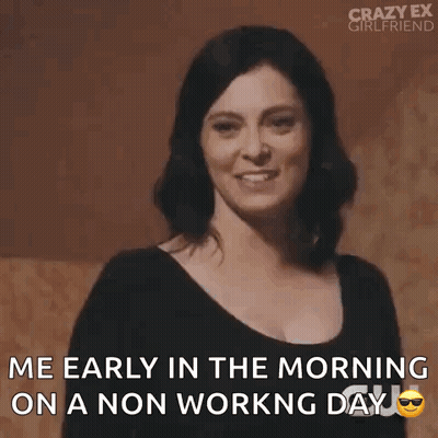Woman Laughing Saying Me Early Morning GIF