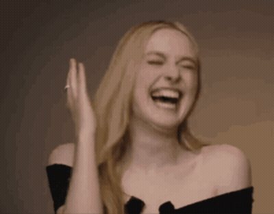 Woman Laughing With Eyes Closed GIF