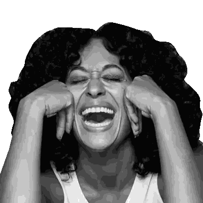 Woman Laughing With Hands On Face Sticker