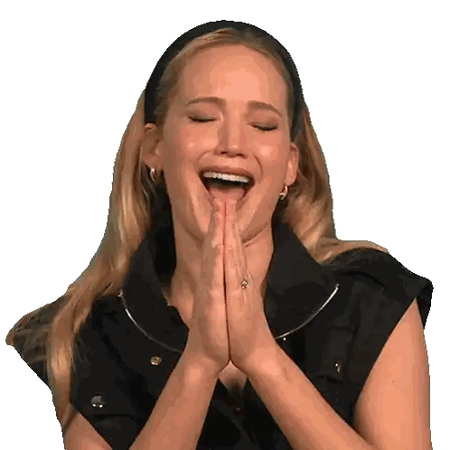 Woman Laughing With Hands Together Sticker