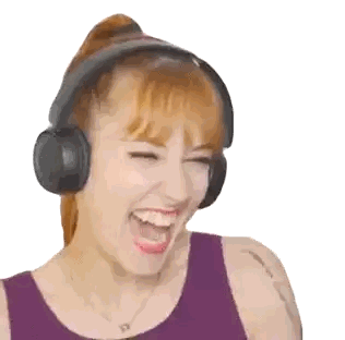 Woman Laughing With Headphones Sticker
