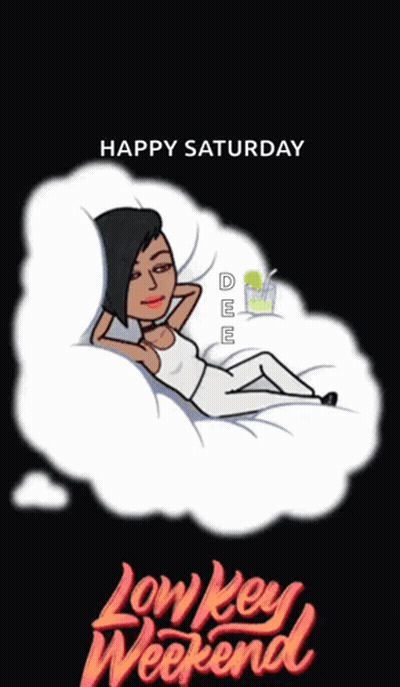 Woman Laying Bed Happy Saturday Low Key Weekend GIF