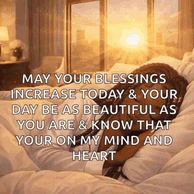 Woman Laying In Bed May Your Blessings Increase Today GIF