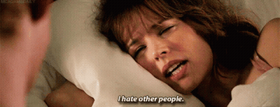 Woman Laying In Bed Saying I Hate Other People GIF