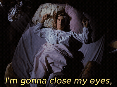 Woman Laying In Bed Saying I'm Gonna Close My Eyes GIF