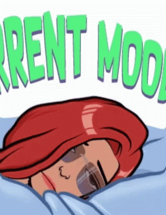 Woman Laying In Bed With Current Mood GIF