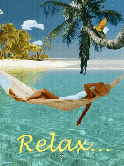 Woman Laying In Hammock In Ocean Relax GIF