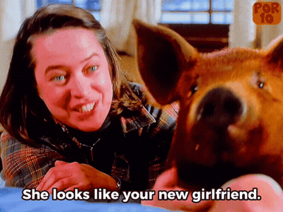 Woman Laying Next To Dog Saying She Looks Like Your New Girlfriend GIF