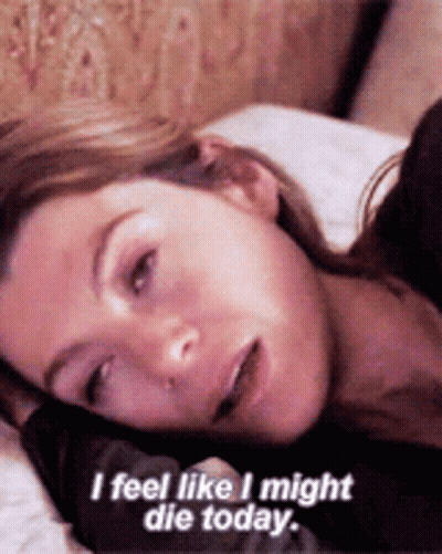 Woman Laying On Bed Saying I Feel Like I Might Die Today GIF