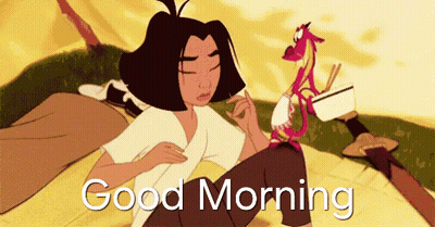 Woman Laying On Bed With Dragon Saying Good Morning GIF