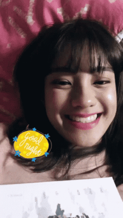 Woman Laying On Bed With Good Night Sticker GIF