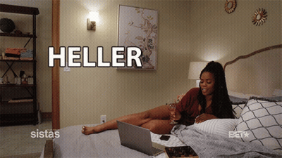 Woman Laying On Bed With Laptop And Wine Heller GIF
