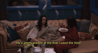 Woman Laying On Couch Saying He's Pretty Pissed At Me That I Used The Veto GIF