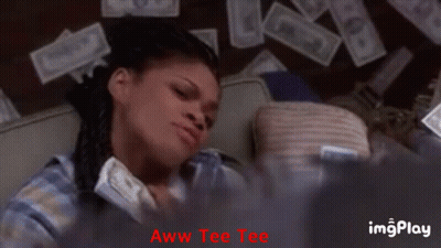 Woman Laying On Couch With Money Flying Around Head Aww Tee Tee GIF