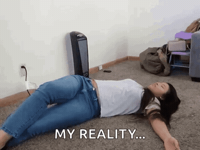 Woman Laying On Floor Arms Outstretched My Reality GIF