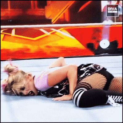 Woman Laying On Floor In Front Of Diva Girls Logo GIF