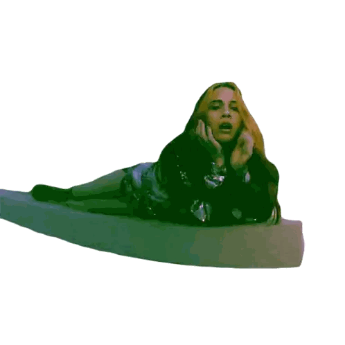 Woman Laying On Mattress With Open Mouth Sticker
