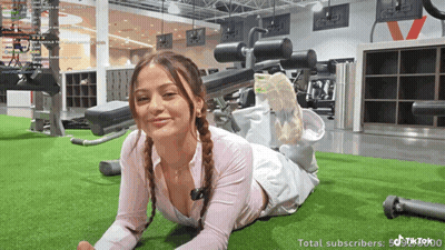 Woman Laying On Stomach In Gym Total Subscribers GIF