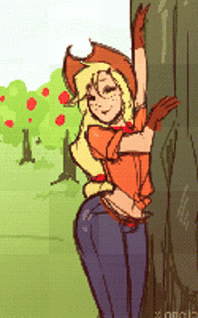 Woman Leaning Against Tree GIF