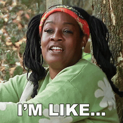 Woman Leaning Against Tree Saying I'm Like GIF